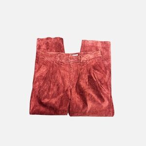 Vintage Merlot Suede Leather Pants